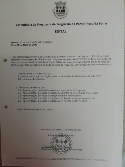 Convocatória Sessão Ordinária