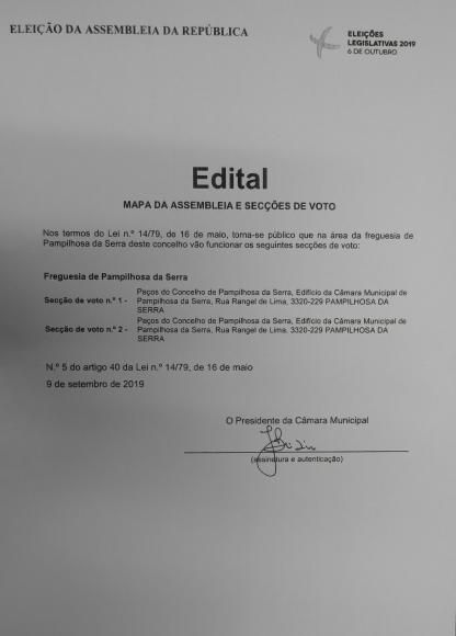 Mapa da Assembleia e Secções de voto