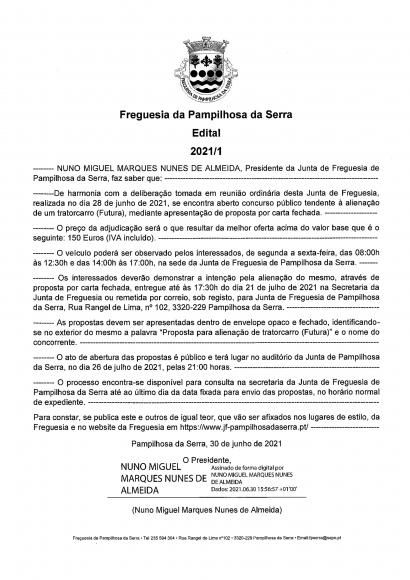 Encontra-se Aberto concurso Público tendente á alienação de um tratorcarro (Futura)